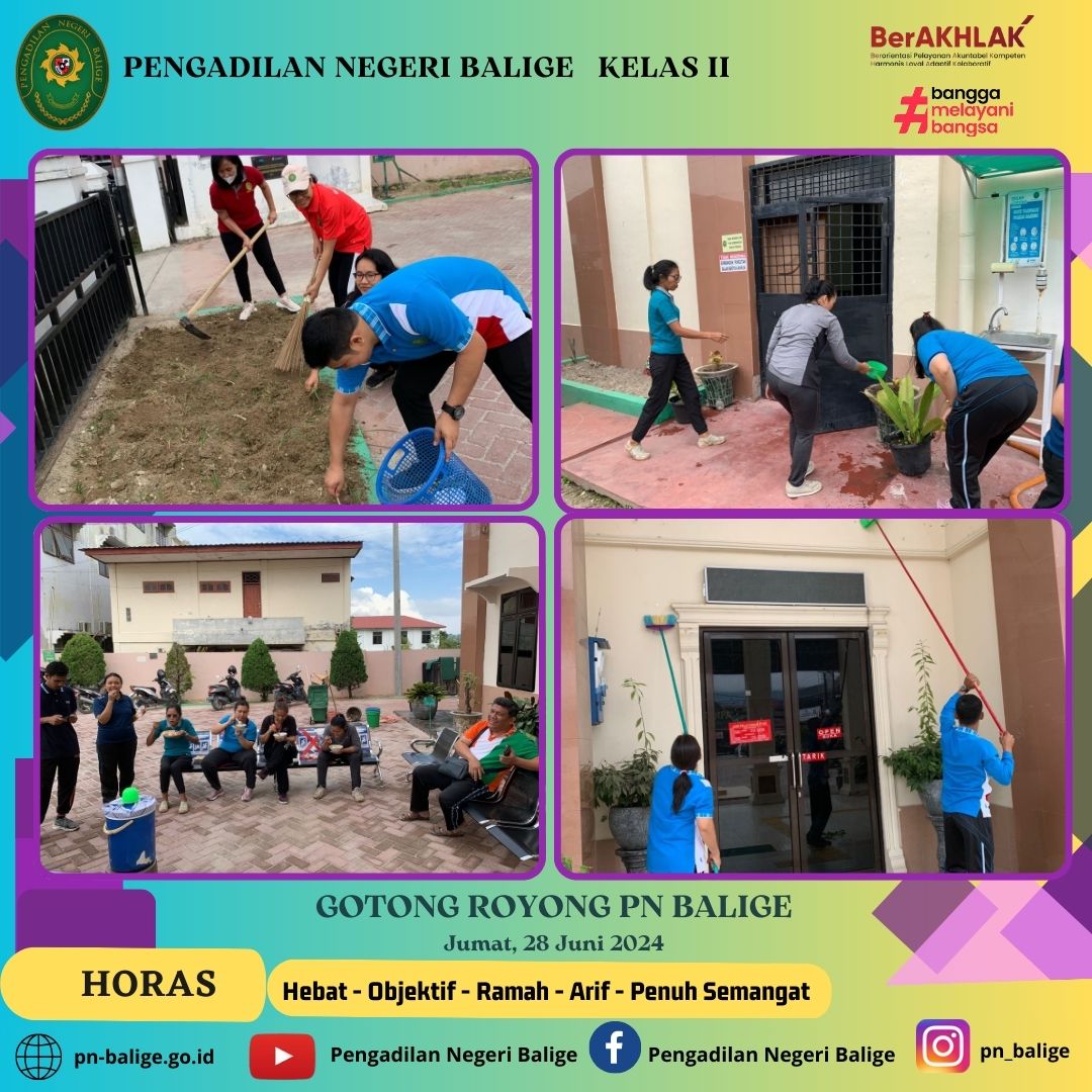 Gotong Royong Pengadilan Negeri Balige. 